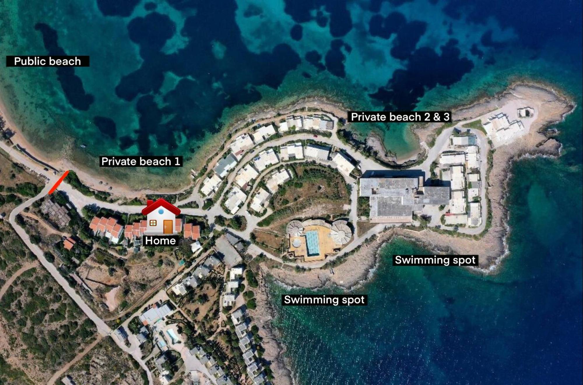 Sounio - Waterfront Luxury Spa Villa Pounta Zeza 170 Sqm On Private Beach Sounion Eksteriør billede